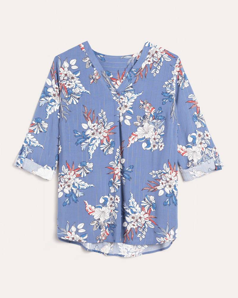 Front of plus size Camila Tabbed Sleeve Blouse by Meri Skye | Dia&Co | dia_product_style_image_id:173824